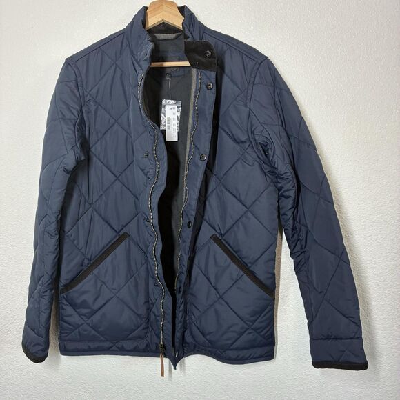 J. Crew Other - J.Crew Jacket Mens Small Navy Quilted Full Zip Stand Collar Pockets Insulated